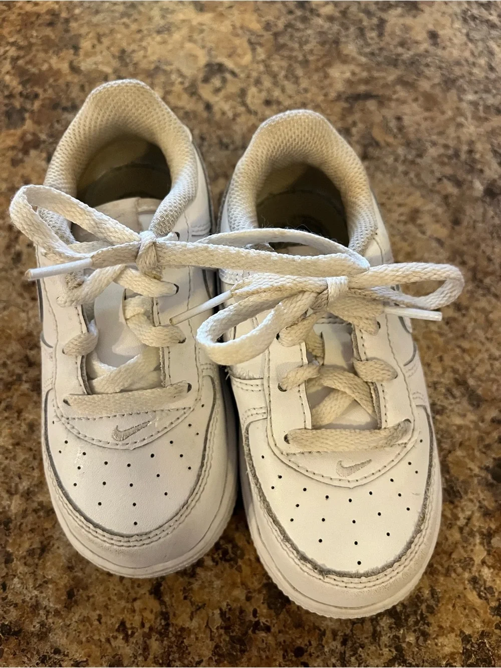 Nike Kids White Low-Top Sneakers with Swoosh